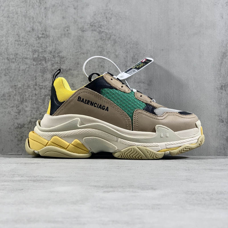 Yellow Greennew pattern Home B Daddy shoes GD Same triple s A generation Retro Make old thick Combined bottom increase lovers Grandpa shoes