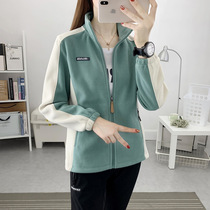 Polar fleece outerwear for women thickened and warm outdoor fleece jacket for women jacket lining sports cardigan sweatshirt exterior