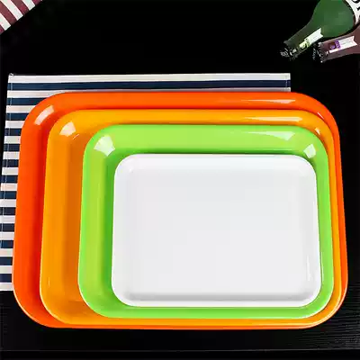 Kindergarten tray Rectangular plastic food tray Dinner room tray Self-service fast food tray