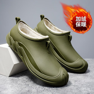 轻便雨鞋男时尚低帮水鞋厨房工作防滑防水胶鞋钓鱼秋冬加绒短雨靴