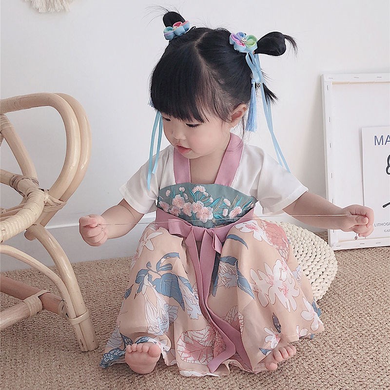 Baby girl Hanfu dress girl's clothing summer 3-2 years old little girl ancient style baby children fairy skirt children