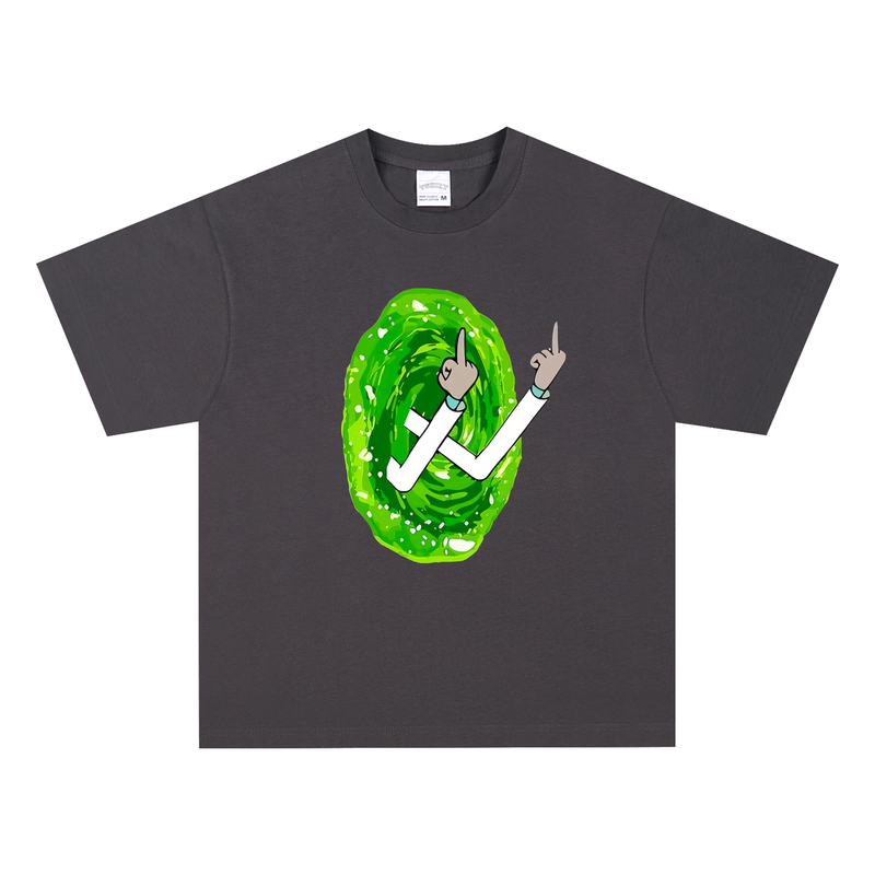 Printed Rick and Morty Crazy Rick Funny Middle Finger Print Heavyweight Short-Sleeve T-Shirt Vintage American Style Loose Fit Printed Rick and Morty Crazy Rick Funny Middle Finger Print Heavyweight Short-Sleeve T-Shirt Vintage American Style Loose Fit