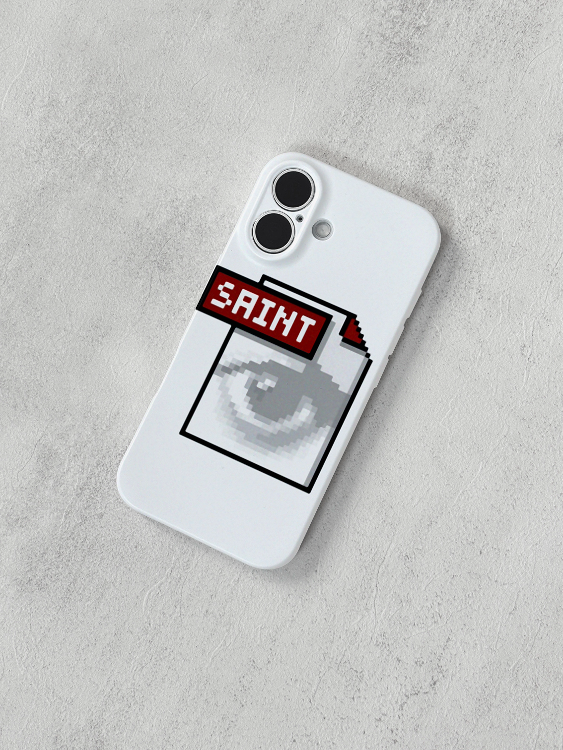 SAINT Pixelated File Eye Graphic iPhone Case