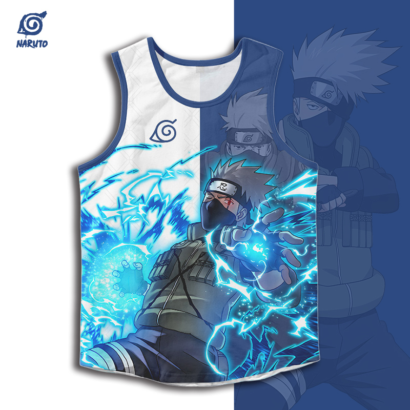 New Naruto Merchandise Clothing Kakashi Cartoon Anime Fan Art Shirt Two-Dimensional Student Vest Breathable and Stylish New Naruto Merchandise Clothing Kakashi Cartoon Anime Fan Art Shirt Two-Dimensional Student Vest Breathable and Stylish