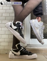 Nike X Sacai Blazer Low Men and Women Low Top Патентная кожа деконструирование повседневной ботинки DM6443-100