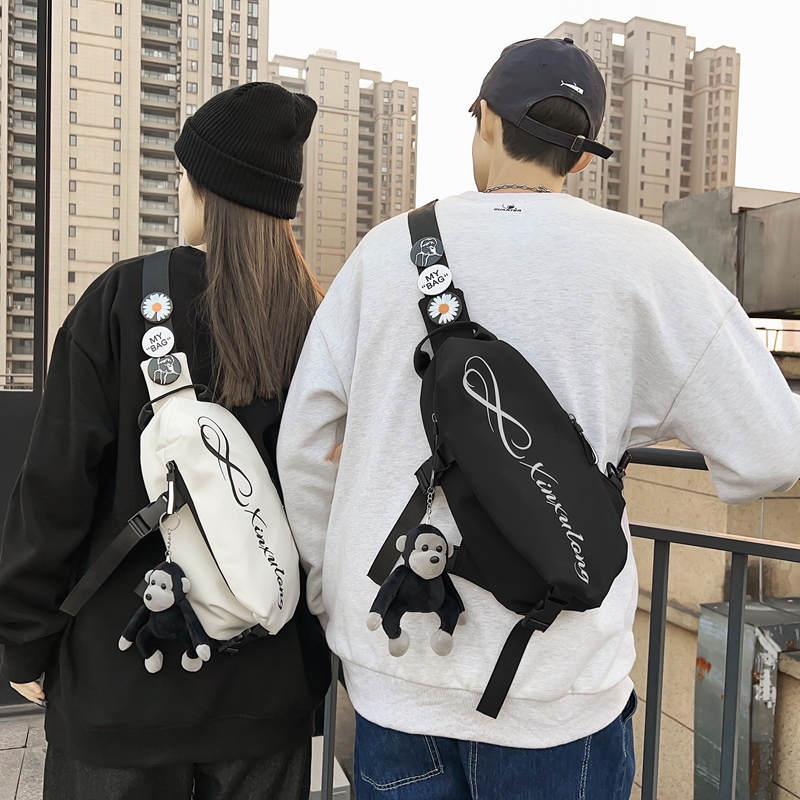 ins tide boobs chest bag men 2022 new sports students Shoulder Bag Casual Fashion Single Shoulder Bag women Slanted Satchel Bag
