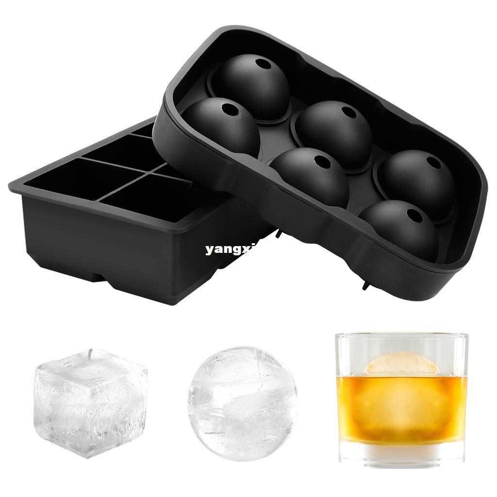 2 Silicone Ice Cube Trys whisky Ice Ball Maker Large Square