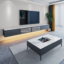 Rock plate wall-mounted hanging TV cabinet tea table combined modern minimalist mesh red living room small family-type integrated hanging wall cabinet