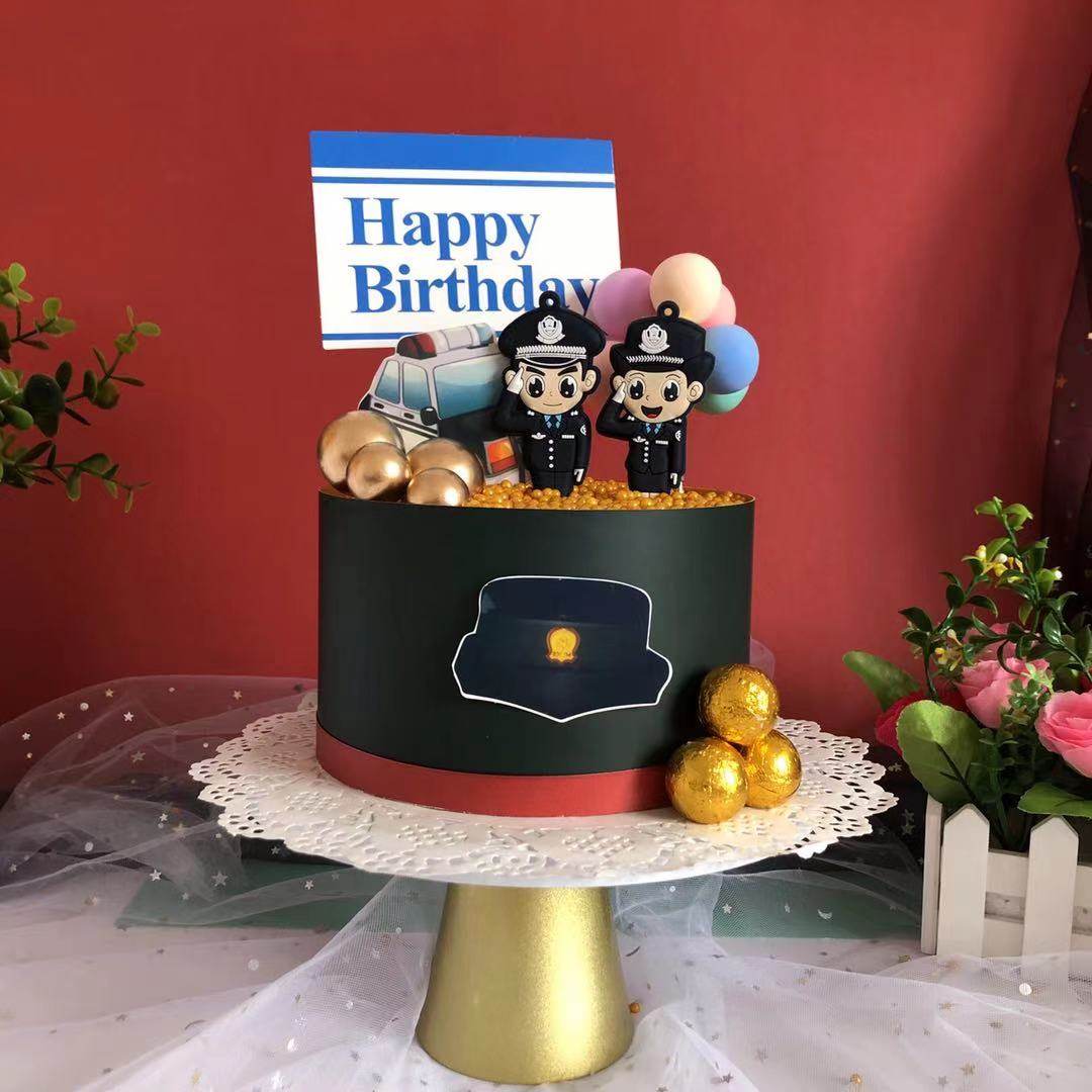 Hot Sale Police Cake Decoration Big Ben Police car Dessert dress Up Tank Navy Boy Girl Cartoon Baking ornaments
