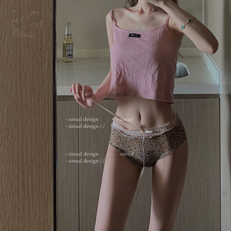 Japanese low-waisted panties sexy bow zebra BAO WEN mesh pregnant women briefs ice silk thin belt cotton crotch women