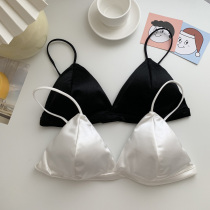 Underwear women pregnant women bra small chest gathered without steel ring sexy French triangle cup summer thin beautiful back condole belt bra