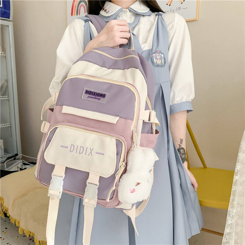Mendu Bookbag Junior High School Female Japanese Yufeng Yufeng High School students with large capacity double shoulder bag girls and small students leisure