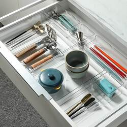 Drawer partition storage box kitchen household tableware organizer stationery cosmetics compartment desktop sundry storage box