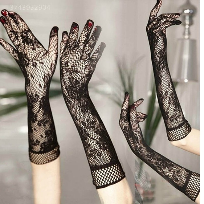 Spice Lace Gloves Underwear Accessories Sexy Transparent Summer Thin outdoor performance riding Driving Non-slip Gloves