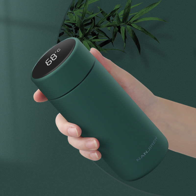 Nanjiren smart thermos cup female portable small girl cute Nordic ins316 stainless steel frosted water cup - Taobao
