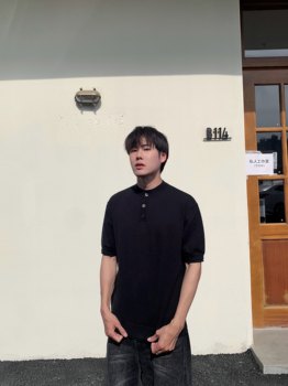 Hope Shop Korean Style Summer Old Money Style Knitted Short-Sleeved T-Shirt for Men, Versatile Slim Fit Henley Collar Top