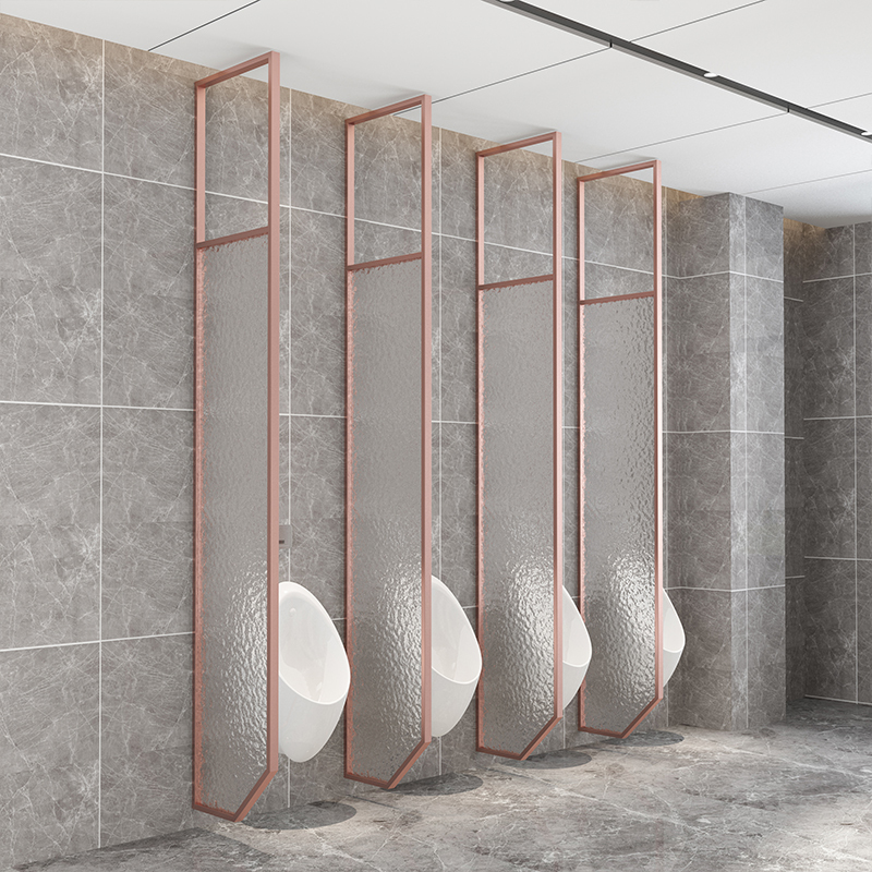 Stainless Steel Men's Public Toilet Bathroom Urinal Urinal Baffle Moisture-Proof Wire Changhong Glass Partition Screen