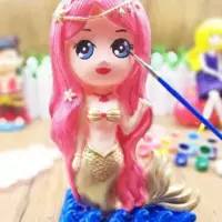 Игрушка для детского сада, окрашенная кукла из пластика, раскраска, DIY, русалка, копилка для денег