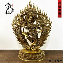 Nepal Tantra Tibetan large pure copper Buddha statue Guru Guleva Buddha mother protector outfit Tibetan copper ornaments