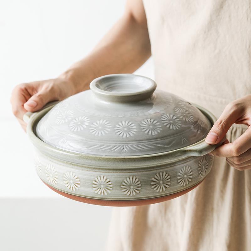 The fawn field'm clay pot imported from Japan Japanese island of which The to burn three casserole rice porridge soup rice soup pot of stew