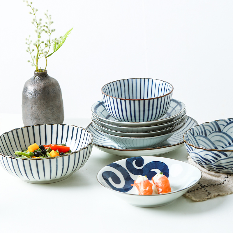 The fawn field to burn Japan imported ceramic bowl pozzo's Japanese ten grass and grain salad bowl such as bowl of soup bowl