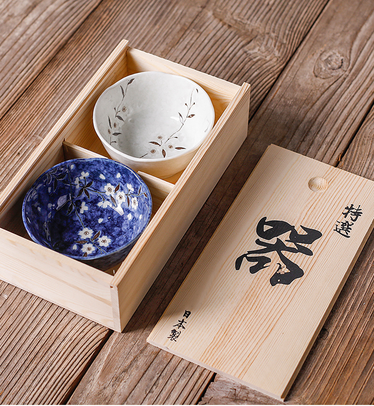 The fawn field'm bowl of rice bowls Japanese imported from Japan and wind ceramics tableware wooden gift boxes