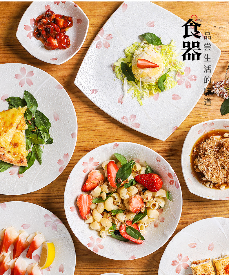 Japan imported ceramic bowl of Japanese plate giving girls salad dishes sweet big plate