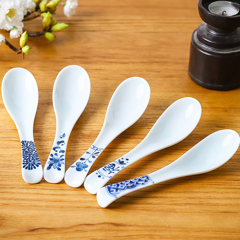 The deer field'm blue winds don ceramic spoon Japanese imported from Japan, spoon, spoon, ladle under glaze color home to take some food