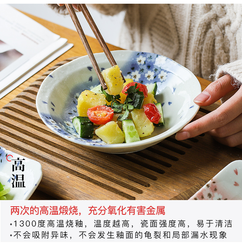 Japan 's imports of ceramic tableware sakura snow Japanese deep dish dish dish dish fruit plate pasta dishes