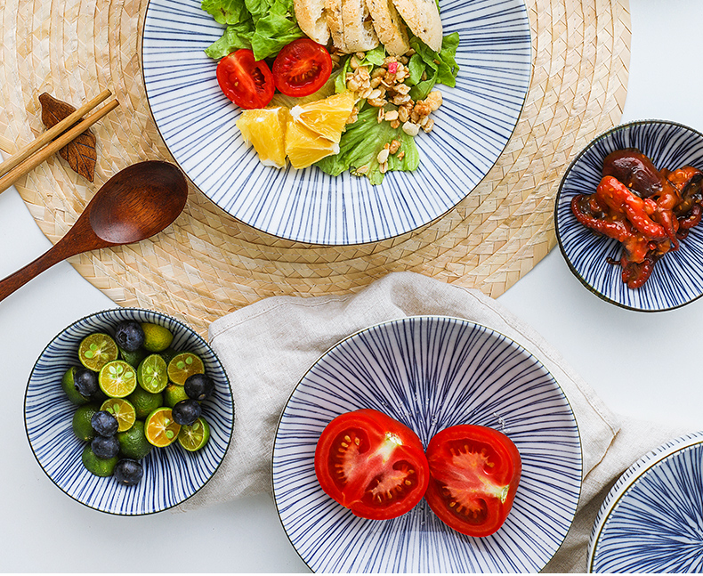 The fawn field'm Japanese imports of ceramic tableware gradient ten grass 2 people eat dishes suit Japanese bowl plate tableware