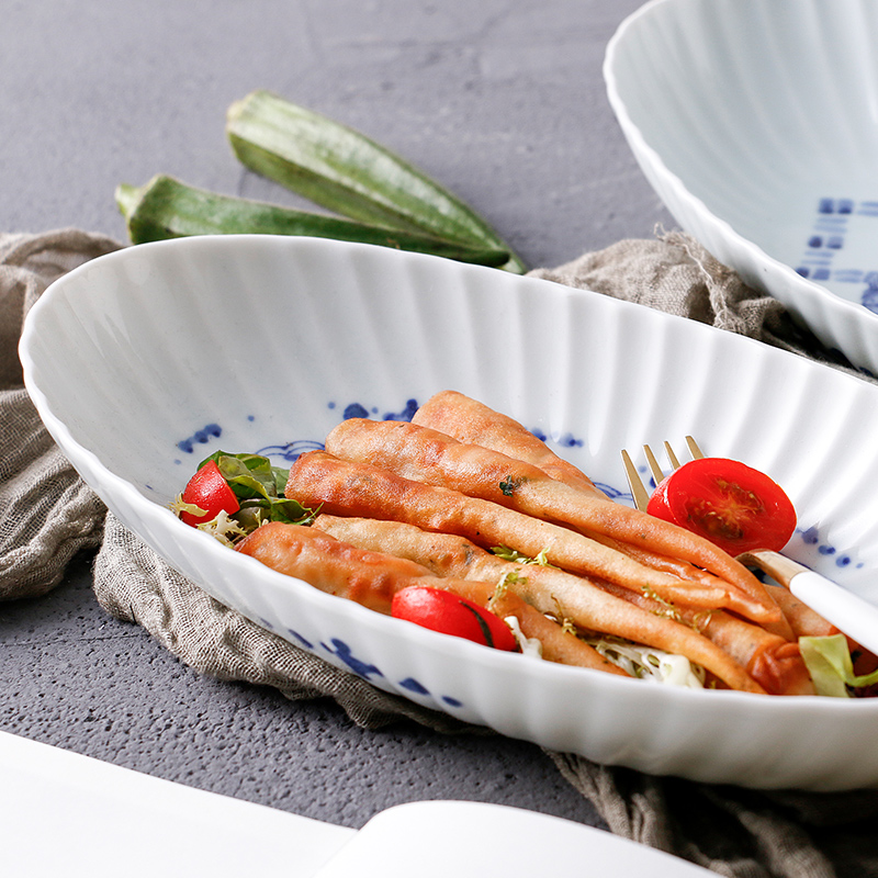 The fawn field'm ceramic tableware imported from Japan Japanese fish plate long plate creative Japanese home plate of Japanese and wind