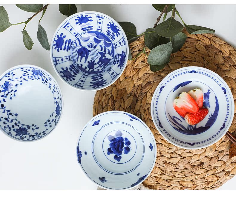 The fawn field'm blue winds don ceramic bowl bowl of rice bowls imported from Japan Japanese tableware household small bowl