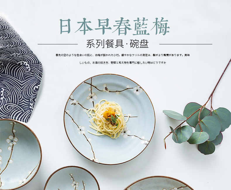 Blueberries 2 bowl dish suits for Japanese food imported from Japan ceramics tableware household bowl dish dish suits for lovers