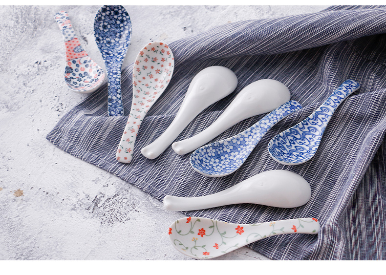 Pottery and porcelain spoon stir small spoon, spoon meal imported from Japan Japanese and wind ceramic spoon, run out of a spoon, run a spoon