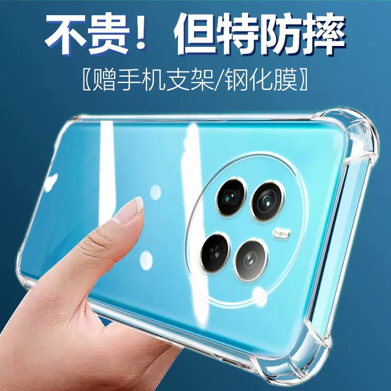 Lu Bang Is Suitable for Realme 12 Pro+ Airbag Anti-Drop Phone Case, Opporealme Twelve Pro Plus Silicone Protective Cover, Ultra-Thin Soft Transparent Four-Corner Thickened Lens Full Coverage for Both Men and Women