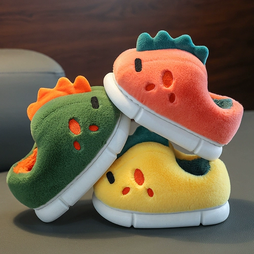 Детские зимние тапочки для мальчиков, нескользящая удерживающая тепло мультяшная детская детская сумка