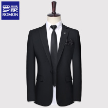Romon suit suit suit mens three-piece groom wedding dress Grooman dress groomsman dress Korean plaid suit suit