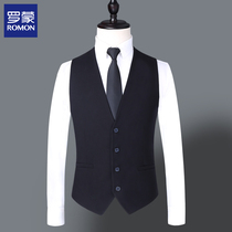 Romon suit vest mens slim-fit youth casual formal wear work suit vest wedding groom dress outside