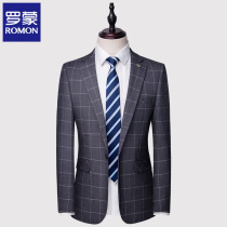 Romon mens suit suit business casual suit mens wedding groom groomsman dress professional dress coat