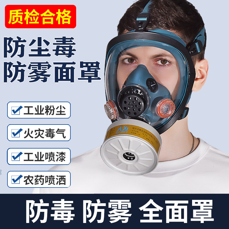 防毒面具全面罩化工气体全封闭防尘甲醛实验室全脸防护打农药自吸