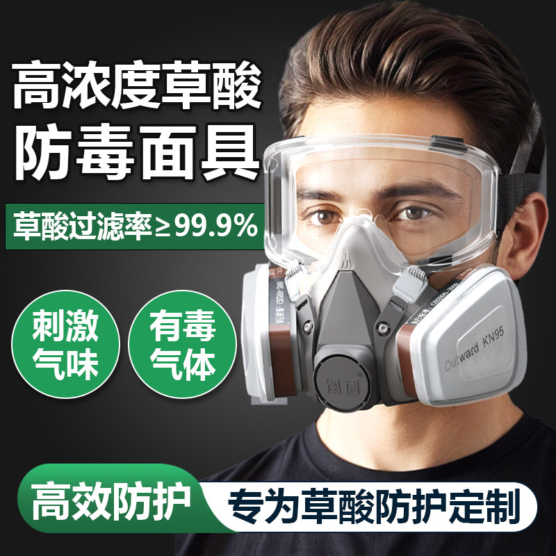 高浓度草酸防毒面具防甲醛喷漆专用放毒化工气体全面罩防烟异味