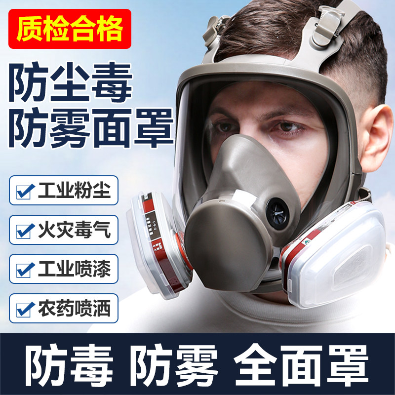 防毒面具全面罩化工气体喷漆专用防甲醛高级防护罩实验室有毒气体