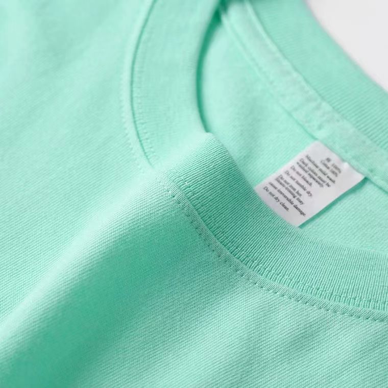 Summer Small Fresh Mint Green Short-Sleeved T-Shirt for Men and Women Genderless 2023 New Trendyy Pure Cotton Pure Color T-Shirt
