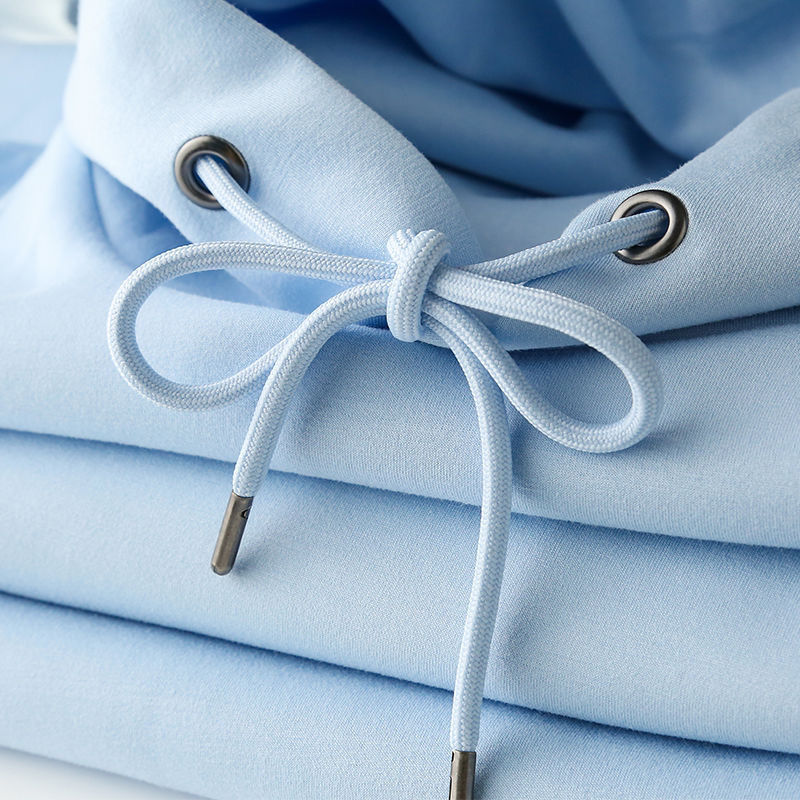 Winter New Sky Blue Light Blue Air Cotton High-Quality Pullover Hooded Sweatshirt Unisex Casual Jacket Trendy