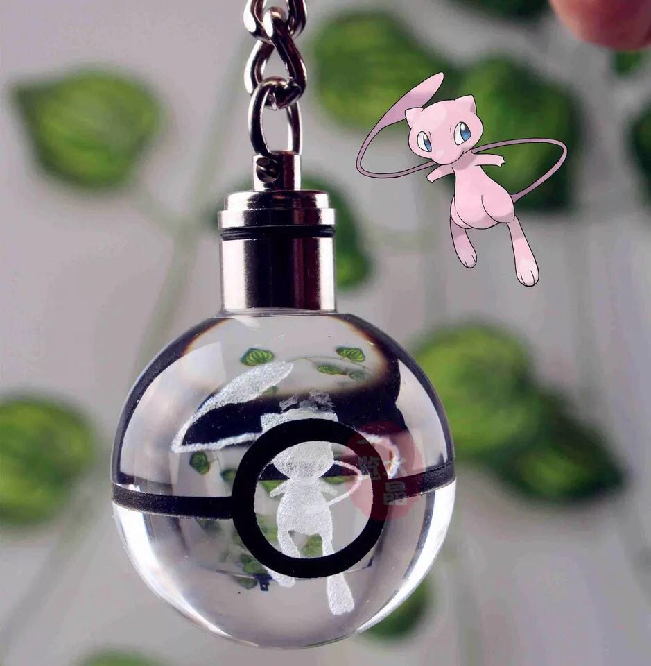 Elf Pokémon Pokémon 3D Crystal Ball Elf Ball Dream car keychain pendant backpack pendant