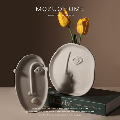 MOZUO Mozuo Nordic ins modern creative flower arrangement simple face Vase Art Decorative item for the living room entrance