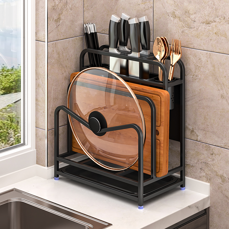 304 stainless steel knife holder knife seat kitchen rack multi-functional chopping board cutting board shelf knife supplies storage