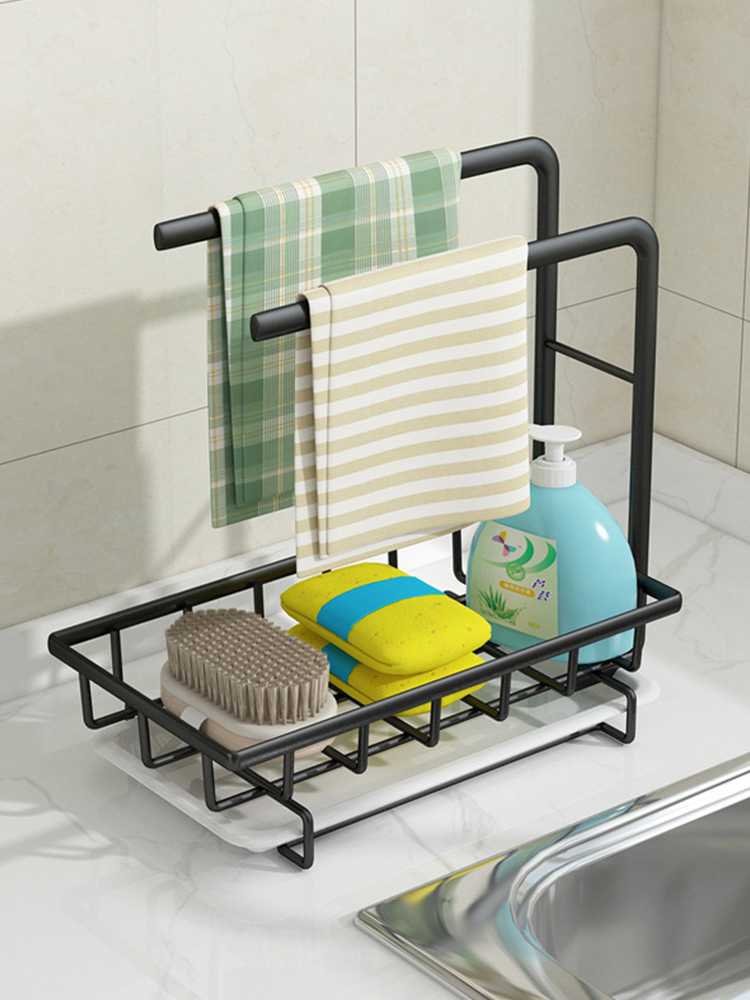 Rag rack kitchen seasoning rack home countertop wall hanging storage artifact dishcloth shelf towel drain rack