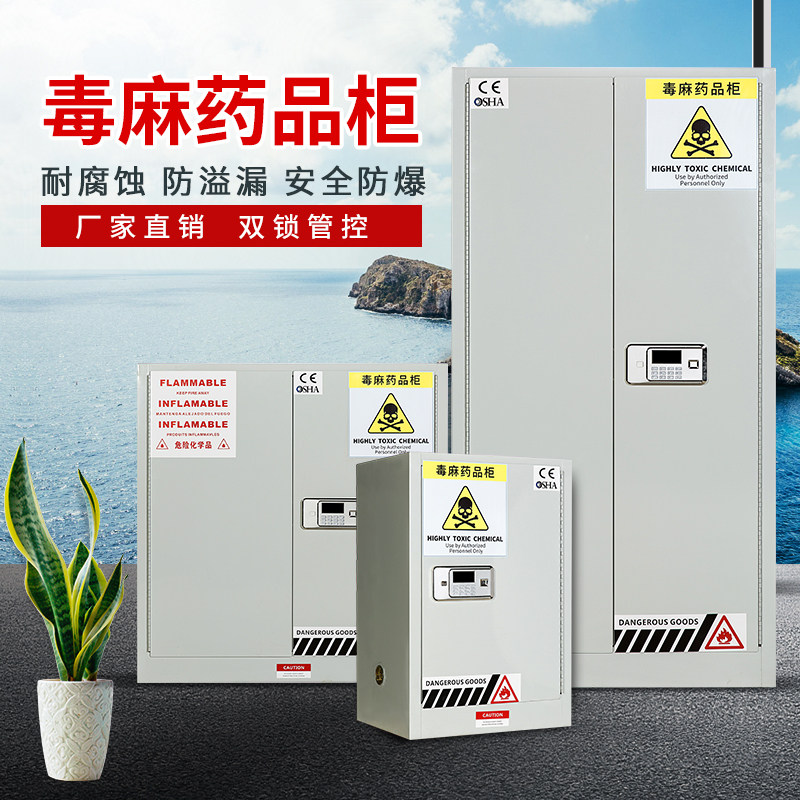 Highly toxic chemical safety cabinet double double lock cabinet easy to make drug cabinet laboratory poison hemp cabinet medicine safe