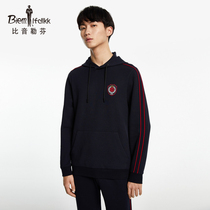 Biyin Lefen autumn and winter mens sweater hooded comfortable pullover long sleeve elastic casual fashion